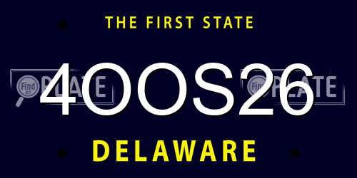 4OOS26 Delaware License Plate