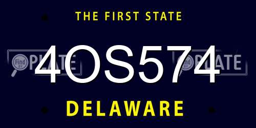 4OS574 Delaware License Plate