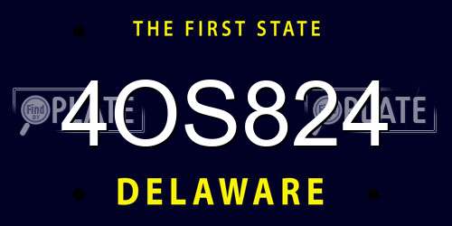 4OS824 Delaware License Plate