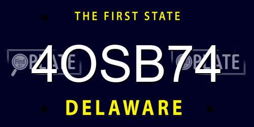 4OSB74 Delaware License Plate