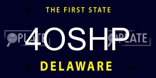 4OSHP Delaware License Plate