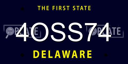 4OSS74 Delaware License Plate