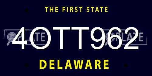 4OTT962 Delaware License Plate