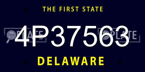 4P37563 Delaware License Plate