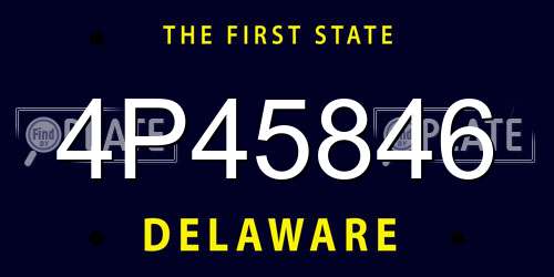 4P45846 Delaware License Plate