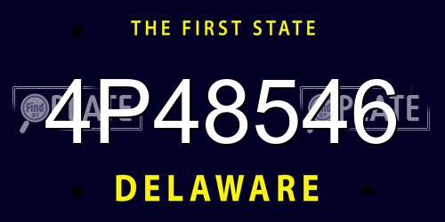 4P48546 Delaware License Plate