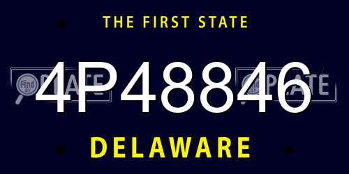 4P48846 Delaware License Plate