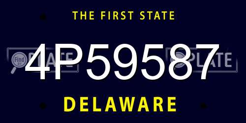 4P59587 Delaware License Plate