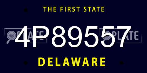 4P89557 Delaware License Plate