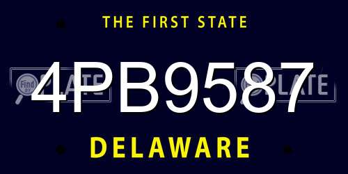 4PB9587 Delaware License Plate