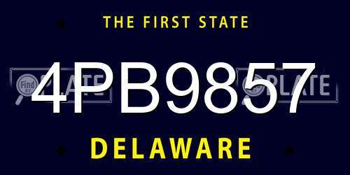 4PB9857 Delaware License Plate