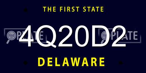 4Q20D2 Delaware License Plate