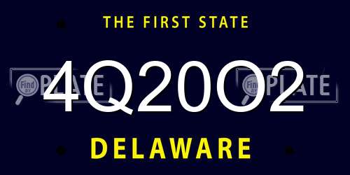 4Q20O2 Delaware License Plate