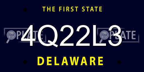 4Q22L3 Delaware License Plate