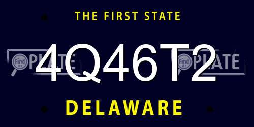 4Q46T2 Delaware License Plate