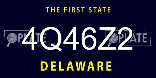 4Q46Z2 Delaware License Plate