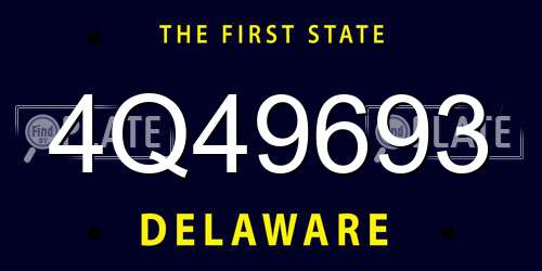 4Q49693 Delaware License Plate
