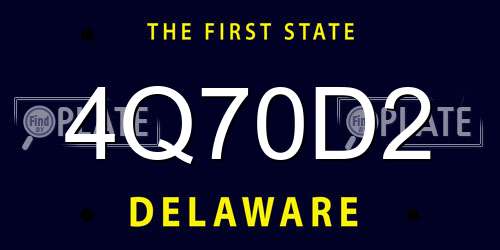 4Q70D2 Delaware License Plate