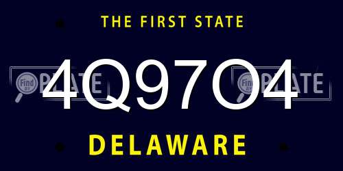 4Q97O4 Delaware License Plate
