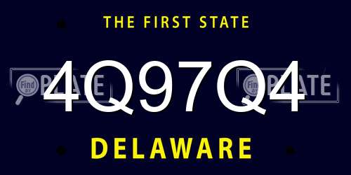 4Q97Q4 Delaware License Plate