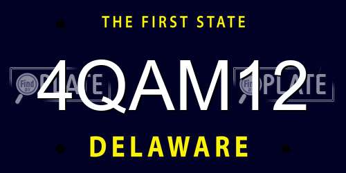 4QAM12 Delaware License Plate