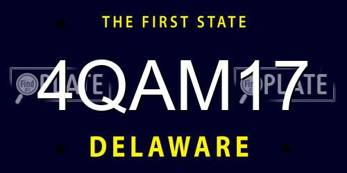 4QAM17 Delaware License Plate