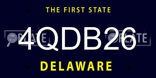 4QDB26 Delaware License Plate