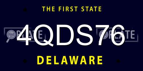 4QDS76 Delaware License Plate
