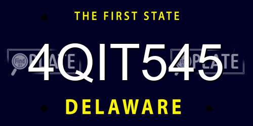 4QIT545 Delaware License Plate