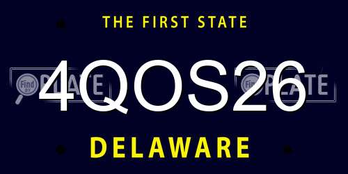 4QOS26 Delaware License Plate