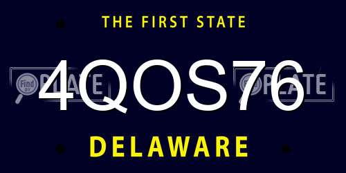4QOS76 Delaware License Plate