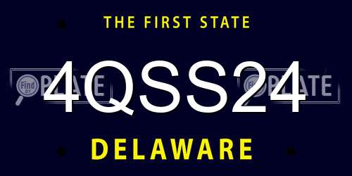 4QSS24 Delaware License Plate