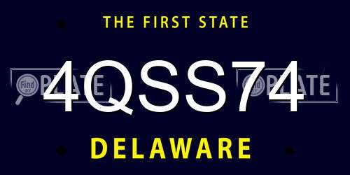4QSS74 Delaware License Plate