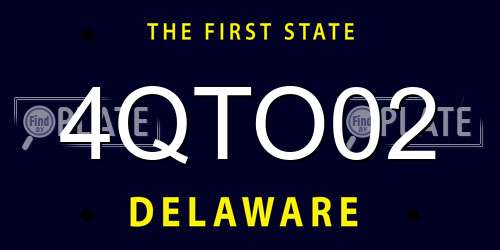 4QTO02 Delaware License Plate