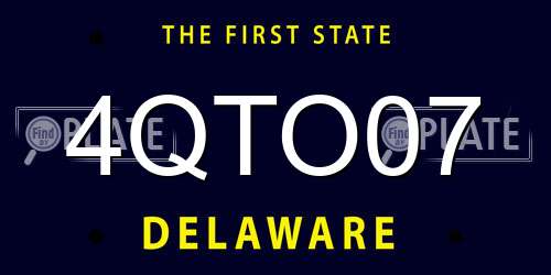 4QTO07 Delaware License Plate