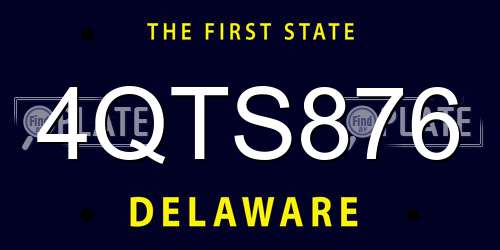 4QTS876 Delaware License Plate