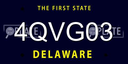 4QVG03 Delaware License Plate
