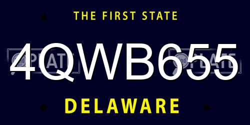 4QWB655 Delaware License Plate