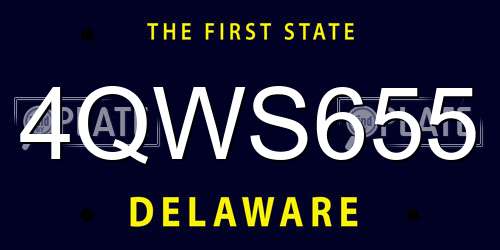 4QWS655 Delaware License Plate