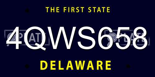 4QWS658 Delaware License Plate