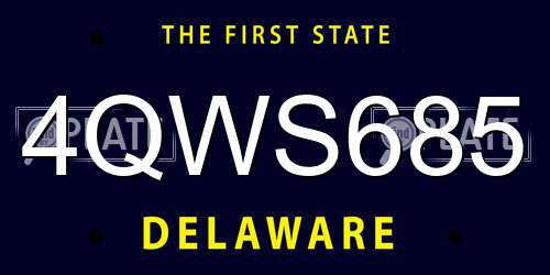 4QWS685 Delaware License Plate