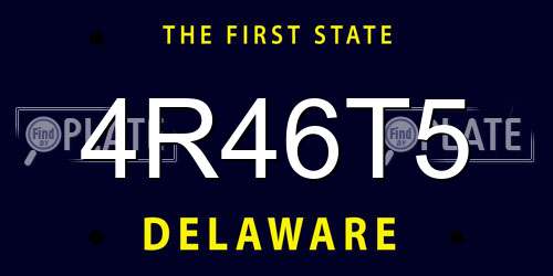 4R46T5 Delaware License Plate