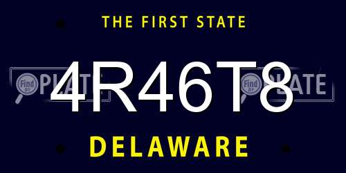 4R46T8 Delaware License Plate