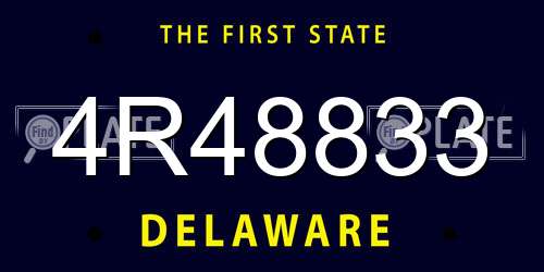 4R48833 Delaware License Plate