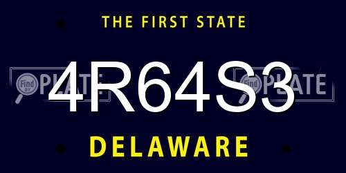 4R64S3 Delaware License Plate