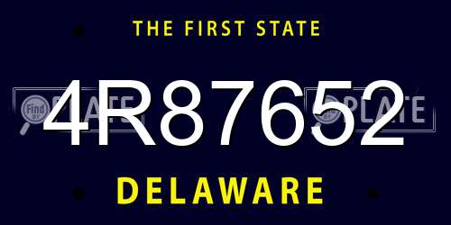 4R87652 Delaware License Plate