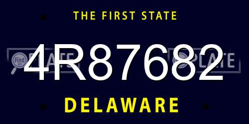 4R87682 Delaware License Plate