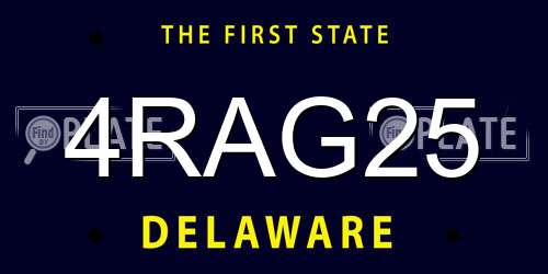 4RAG25 Delaware License Plate