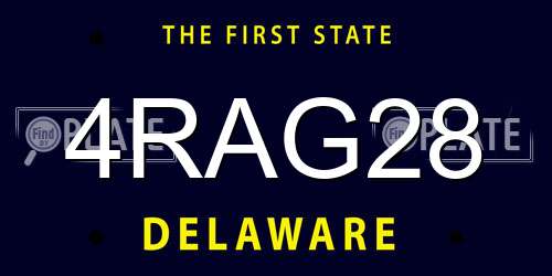 4RAG28 Delaware License Plate