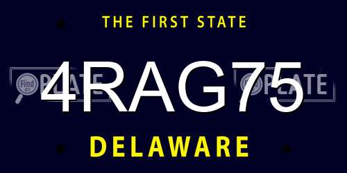 4RAG75 Delaware License Plate